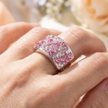 Сребърен пръстен с кристали от Sw® SP650 Rose Shade Сребърен пръстен с кристали от Sw® SP650 Rose Shade