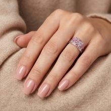 Сребърен пръстен с кристали от Sw® SP650 Rose Shade Сребърен пръстен с кристали от Sw® SP650 Rose Shade