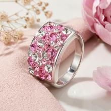 Сребърен пръстен с кристали от Sw® SP650 Rose Shade Сребърен пръстен с кристали от Sw® SP650 Rose Shade