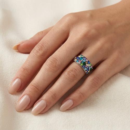 Сребърен Пръстен С Кристали От Sw® SP650 Multicolor