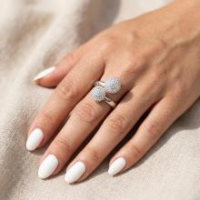 Сребърен пръстен Топка с кристали от Sw® Crystal