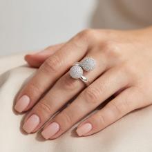 Сребърен пръстен Топка с кристали от Sw® Crystal