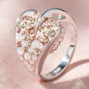 Сребърен пръстен с кристали от Sw® Leaf Marylin