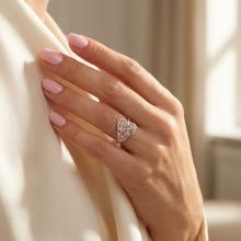 Сребърен пръстен с кристали от Sw® Leaf Marylin
