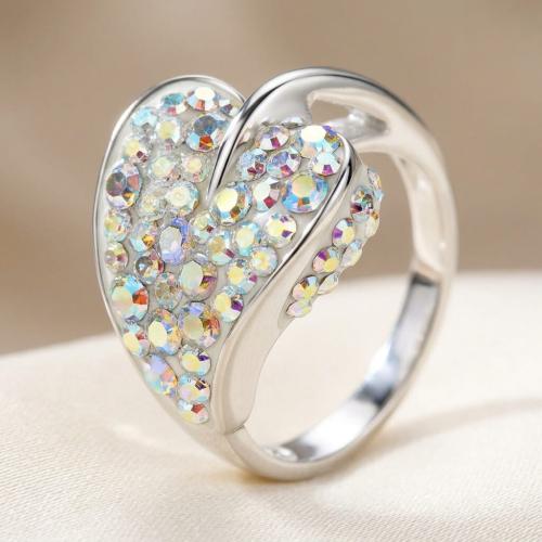 Сребърен пръстен с кристали от Sw® Leaf AB Crystal
