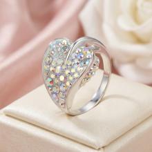 Сребърен пръстен с кристали от Sw® Leaf AB Crystal