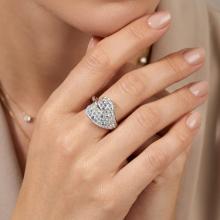 Сребърен пръстен с кристали от Sw® Leaf AB Crystal