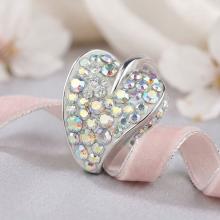 Сребърен пръстен с кристали от Sw® Leaf AB Crystal