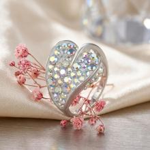 Сребърен пръстен с кристали от Sw® Leaf AB Crystal