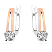 Сребърен Комплект обеци и пръстен със златен обков Сребърен Комплект обеци и пръстен със златен обков