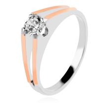 Сребърен Комплект обеци и пръстен със златен обков Сребърен Комплект обеци и пръстен със златен обков