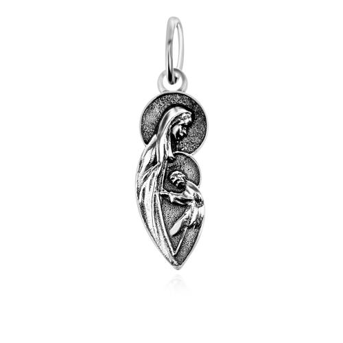 Сребърен Медальон Св. Богородица с Младенеца