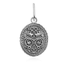 Медальон Св. Богородица – сребро 925 със златен обков 9K