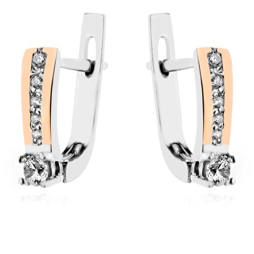 Сребърни обеци Nirvana със златен обков