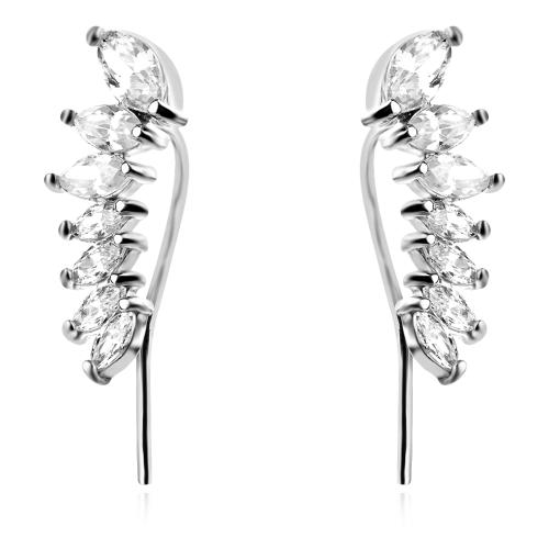 Сребърни обеци Aurora Leaf