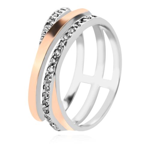 Сребърен пръстен Golden Elegance