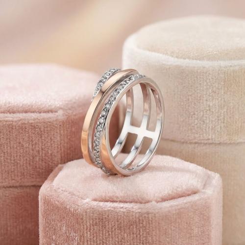 Сребърен пръстен Golden Elegance