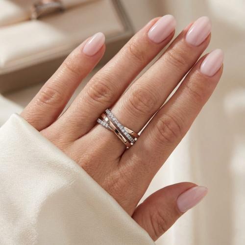 Сребърен пръстен Golden Elegance