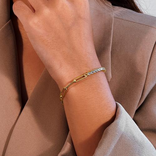 Сребърна гривна с циркони Princess