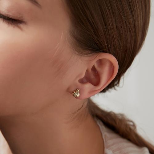 Сребърни Обеци Калинки с бели циркони