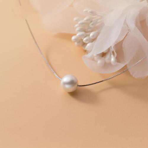 Сребърно колие Pearl- 6мм