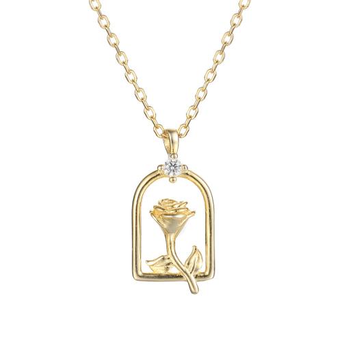 Сребърно колие Golden Rose