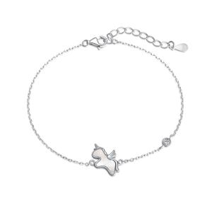 Сребърна гривна Unicorn
