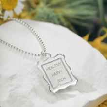 Сребърно колие " Здраве, Щастие, Богатство"