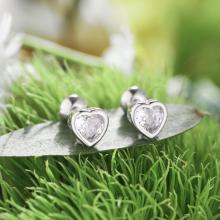 Детски сребърни обеци Lovely Heart