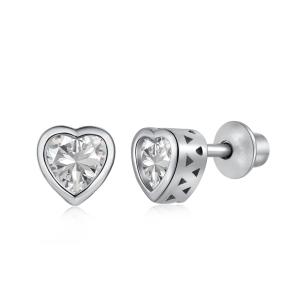 Детски сребърни обеци Lovely Heart