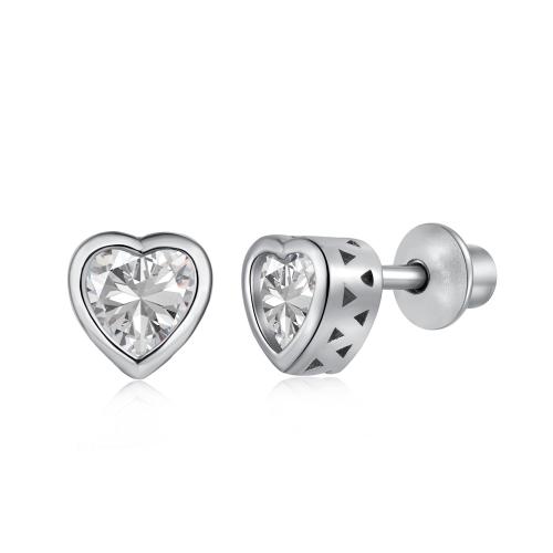 Детски сребърни обеци Lovely Heart
