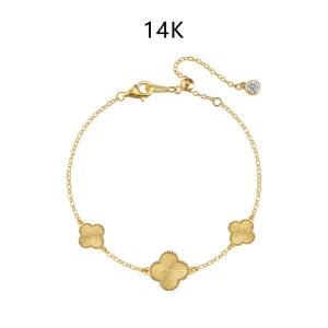 Сребърна гривна Диамантени детелини