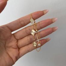 Сребърна гривна Диамантени детелини Сребърна гривна Диамантени детелини