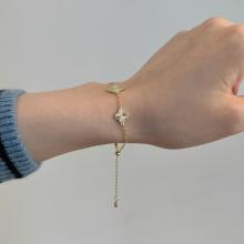 Сребърна гривна Диамантени детелини Сребърна гривна Диамантени детелини