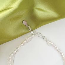 Сребърна гривна за крак Pearls and Rocks