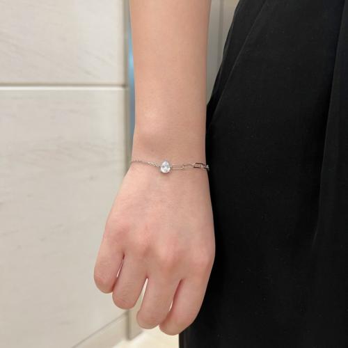 Сребърна гривна Кристална капка