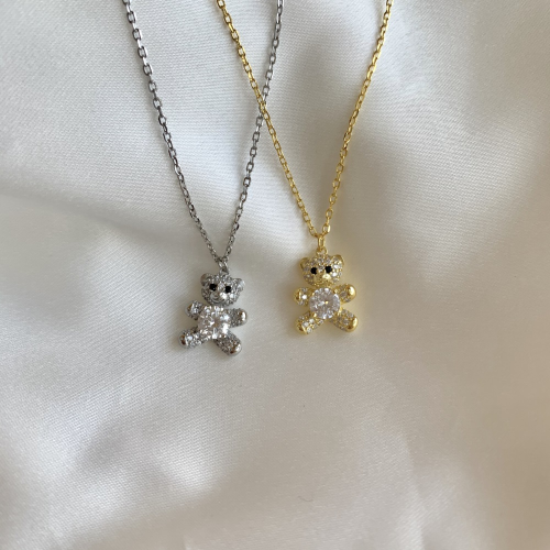 Сребърно колие Sweet Bear
