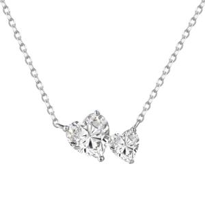 Сребърно колие Cute hearts