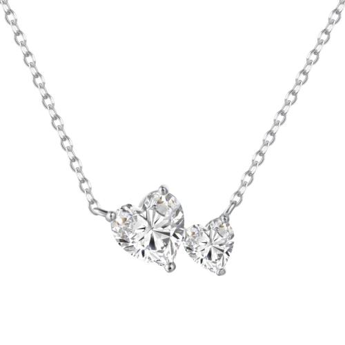 Сребърно колие Cute hearts