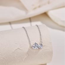 Сребърно колие Cute hearts