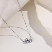 Сребърно колие Cute hearts