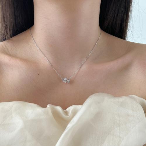 Сребърно колие Cute hearts