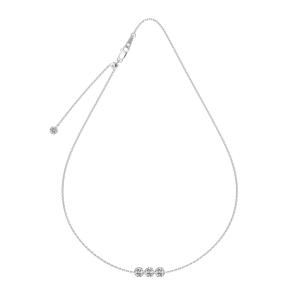 Сребърно колие с 3 циркона