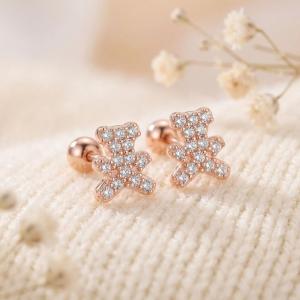 Сребърни обеци Cute Bear