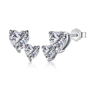 Сребърни обеци Cute hearts