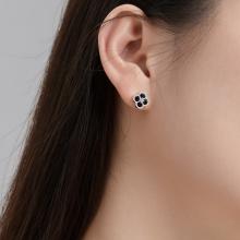 Сребърни обеци с черен оникс One Cleef