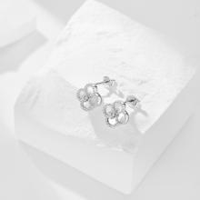 Сребърни обеци със седеф One Cleef