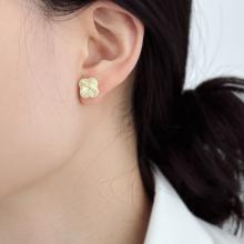 Сребърни обеци Диамантени детелини