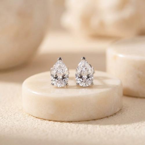 Сребърни обеци Капка