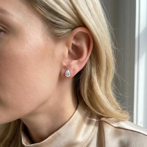 Сребърни обеци Капка